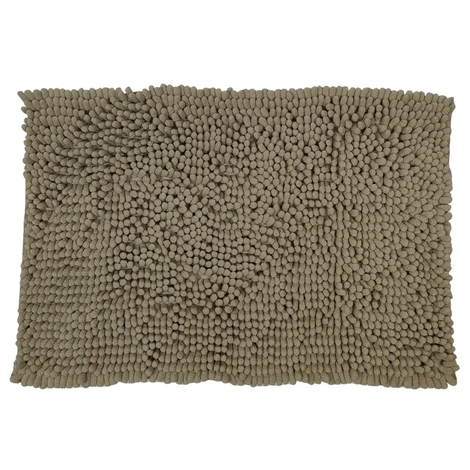 Tappeto Bagno in Ciniglia Tortora 80x50 cm