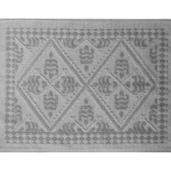 Tappeto Rettangolare Sassari in cotone e poliestere Grigio 70x120 cm