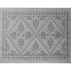 Tappeto Rettangolare Sassari in cotone e poliestere Grigio 70x120 cm
