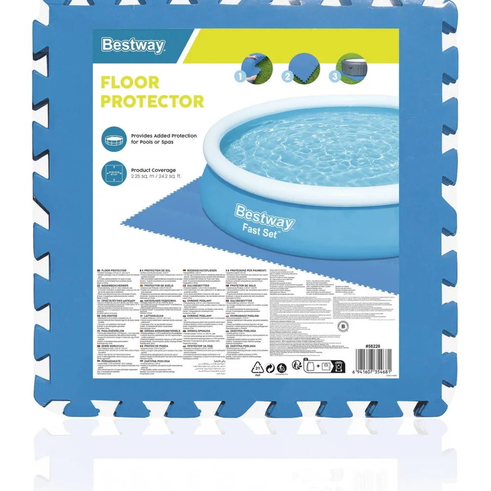 Tappeto sotto piscina componibile e protettivo da 50x50 cm