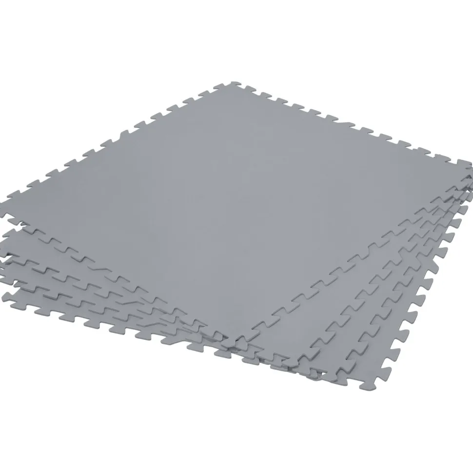 Tappeto Sotto Piscina Componibile Grigio 78x78 cm