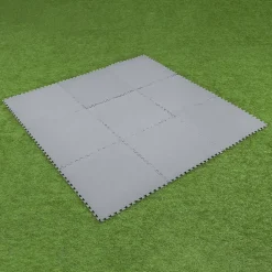Tappeto Sotto Piscina Componibile Grigio 78x78 cm