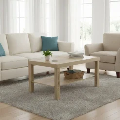 Tavolino con Mensola Legno Naturale
