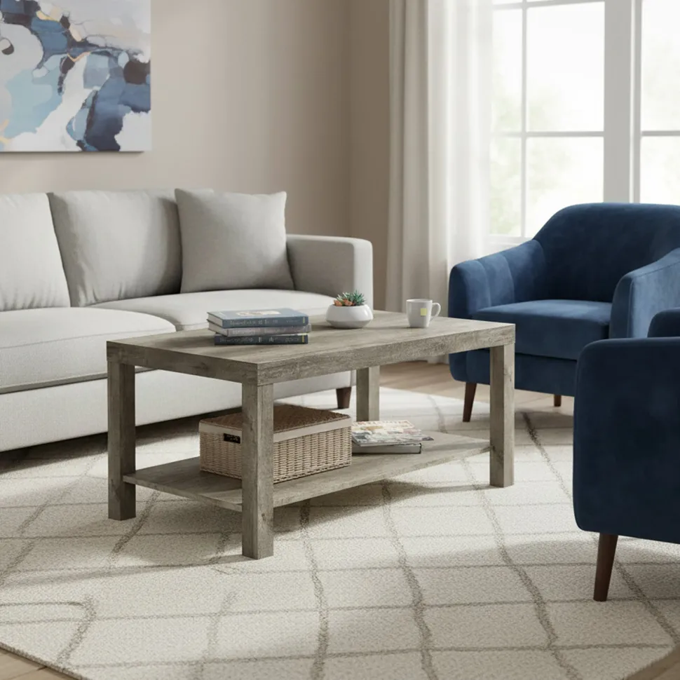 Tavolino con Mensola Legno Rovere