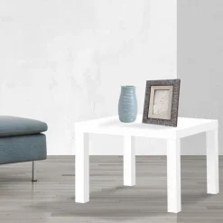 Tavolino quadrato in legno Bianco