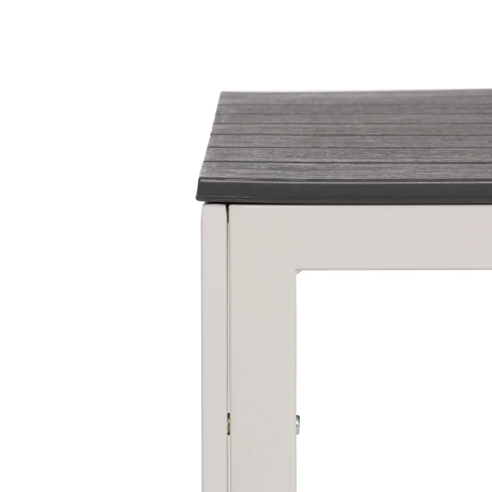 Tavolo da giardino in acciaio Bianco con Doghe Effetto Legno Antracite