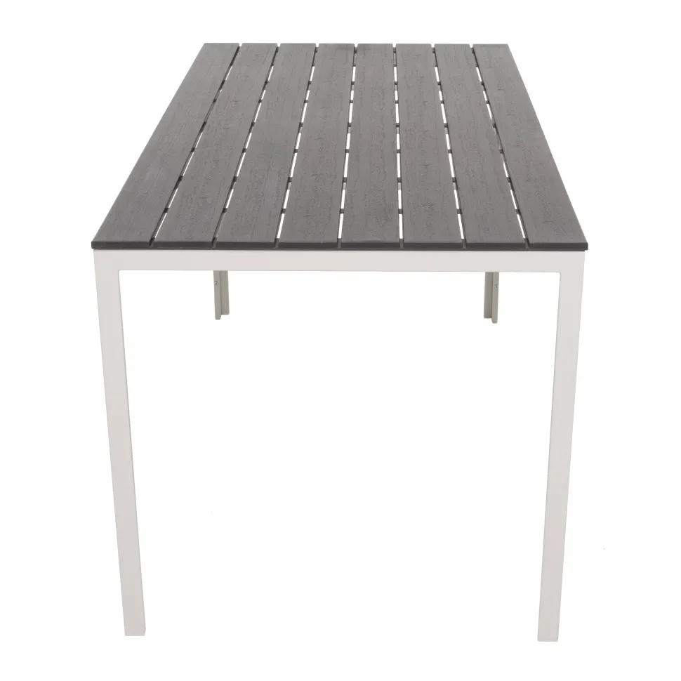 Tavolo da giardino in acciaio Bianco con Doghe Effetto Legno Antracite