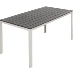Tavolo da giardino in acciaio Bianco con Doghe Effetto Legno Antracite