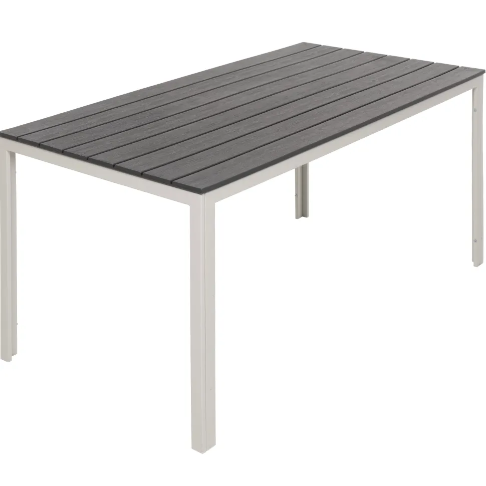 Tavolo da giardino in acciaio Bianco con Doghe Effetto Legno Antracite