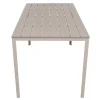 Tavolo da giardino in acciaio Beige con Doghe Effetto Legno Tortora