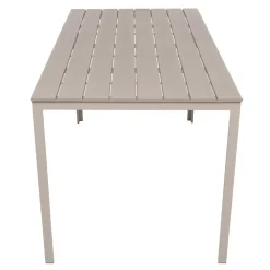 Tavolo da giardino in acciaio Beige con Doghe Effetto Legno Tortora