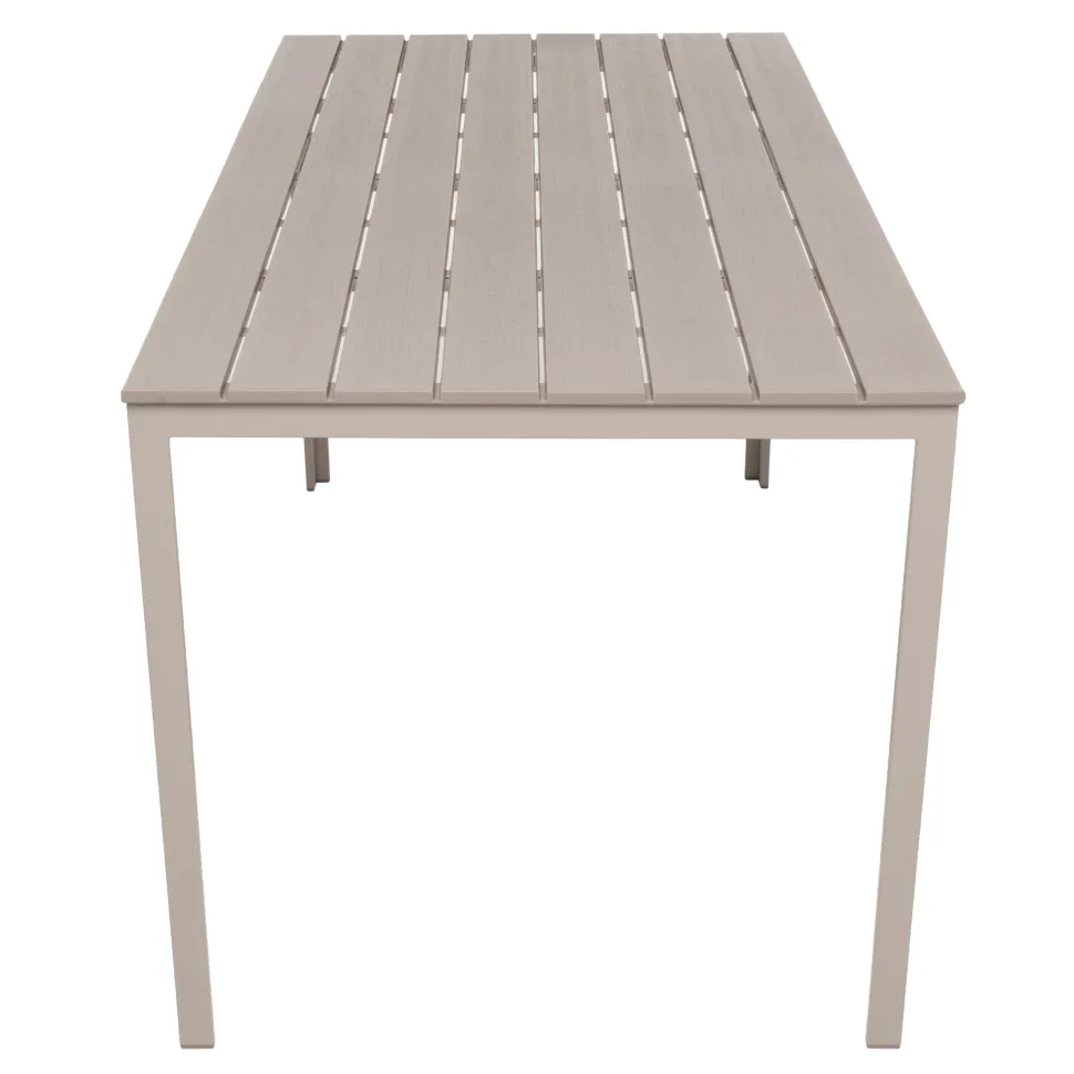 Tavolo da giardino in acciaio Beige con Doghe Effetto Legno Tortora