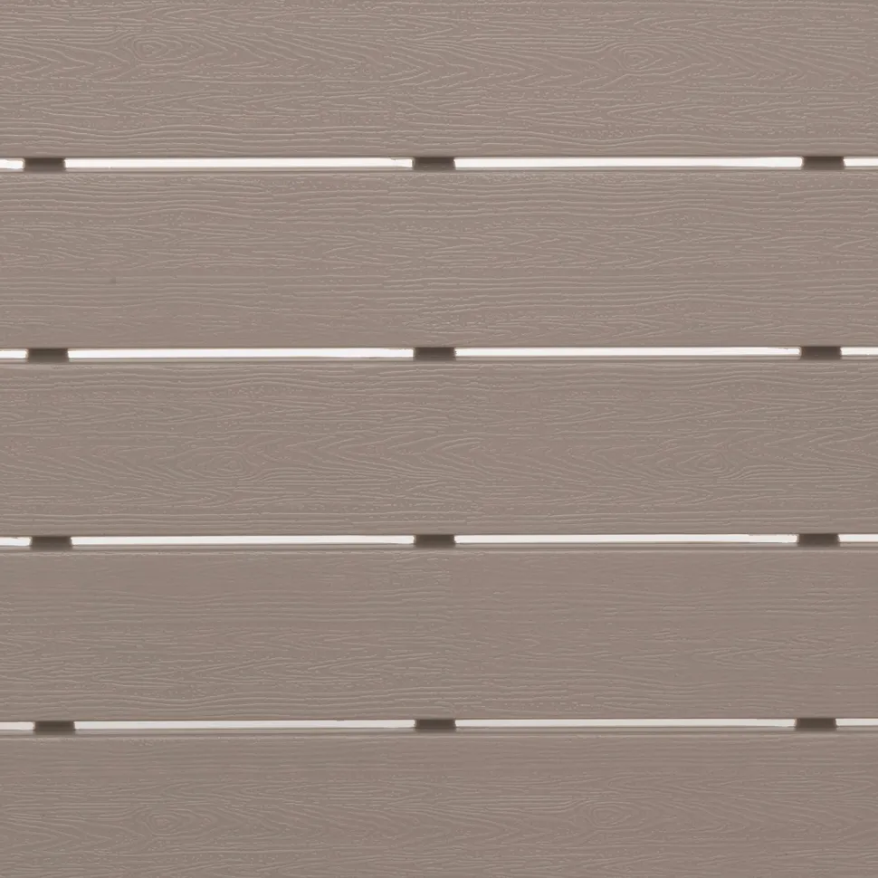 Tavolo da giardino in acciaio Beige con Doghe Effetto Legno Tortora