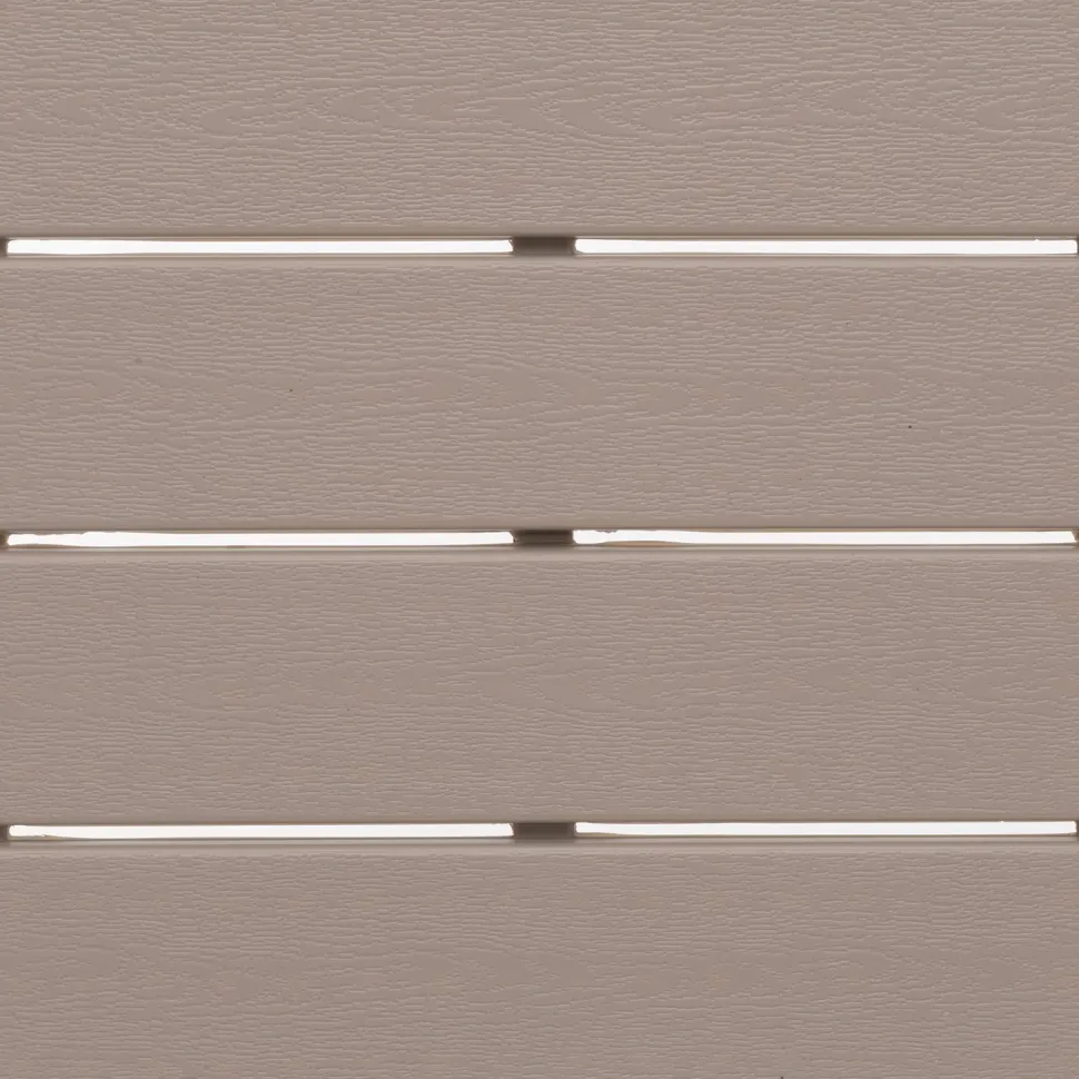 Tavolo da giardino in acciaio Beige con Doghe Effetto Legno Tortora