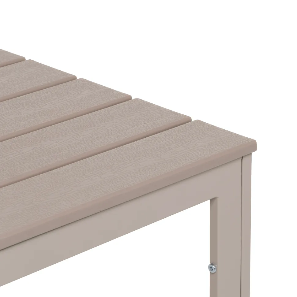 Tavolo da giardino in acciaio Beige con Doghe Effetto Legno Tortora