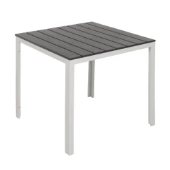 Tavolo da giardino in acciaio Bianco con Doghe Effetto Legno Antracite