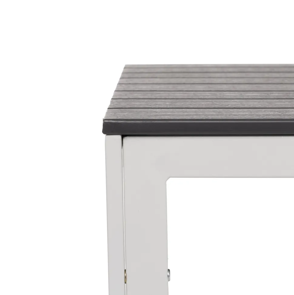 Tavolo da giardino in acciaio Bianco con Doghe Effetto Legno Antracite