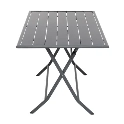 Tavolo da giardino pieghevole in acciaio Grigio 110x70cm