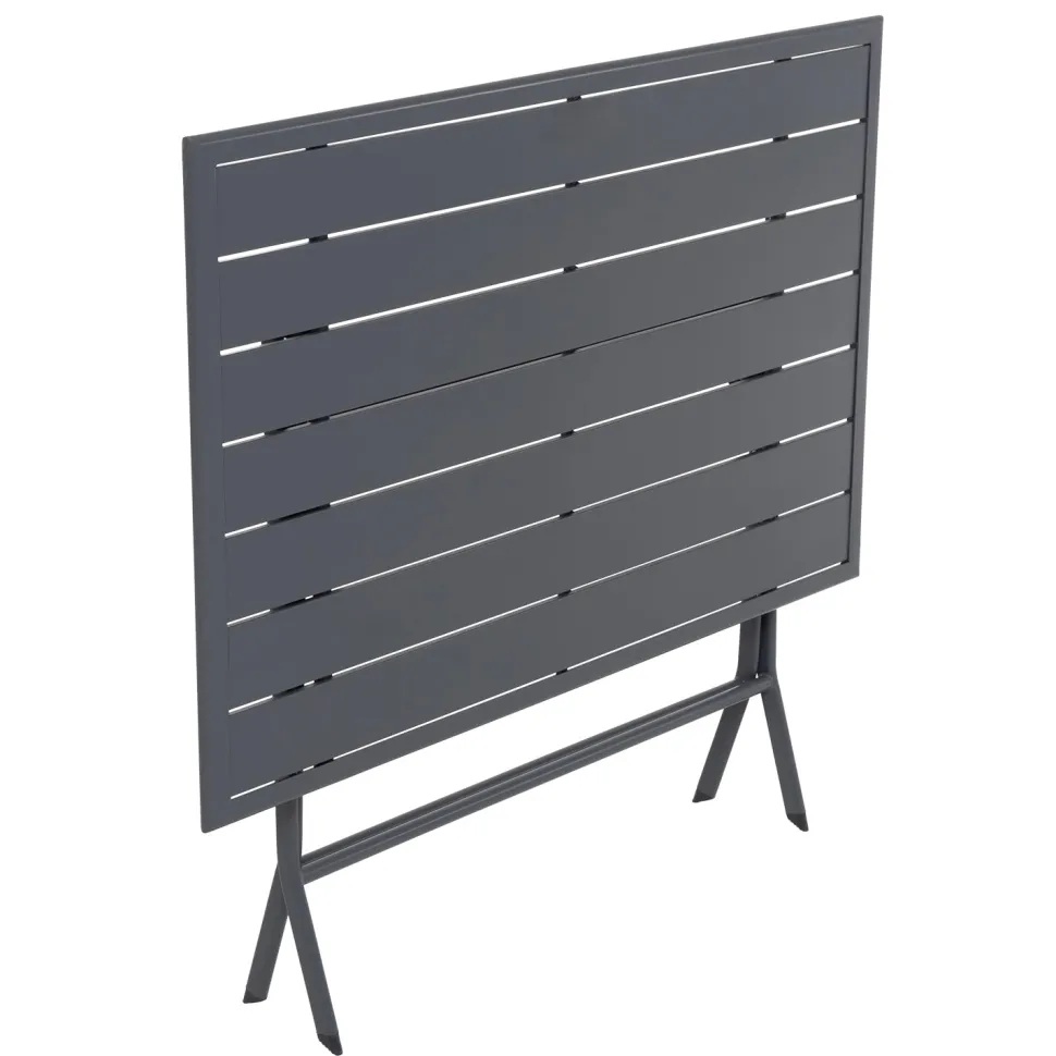 Tavolo da giardino pieghevole in acciaio Grigio 110x70cm