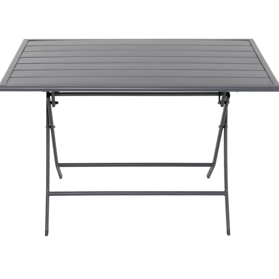 Tavolo da giardino pieghevole in acciaio Grigio 110x70cm