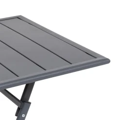 Tavolo da giardino pieghevole Quadrato in acciaio Grigio 60x60 cm