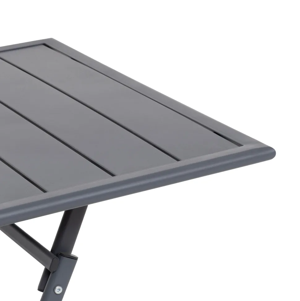 Tavolo da giardino pieghevole Quadrato in acciaio Grigio 60x60 cm
