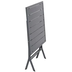 Tavolo da giardino pieghevole Quadrato in acciaio Grigio 60x60 cm