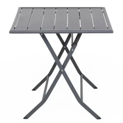 Tavolo da giardino pieghevole Quadrato in acciaio Grigio 60x60 cm