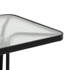 Tavolo da giardino Quadrato nero con top in vetro
