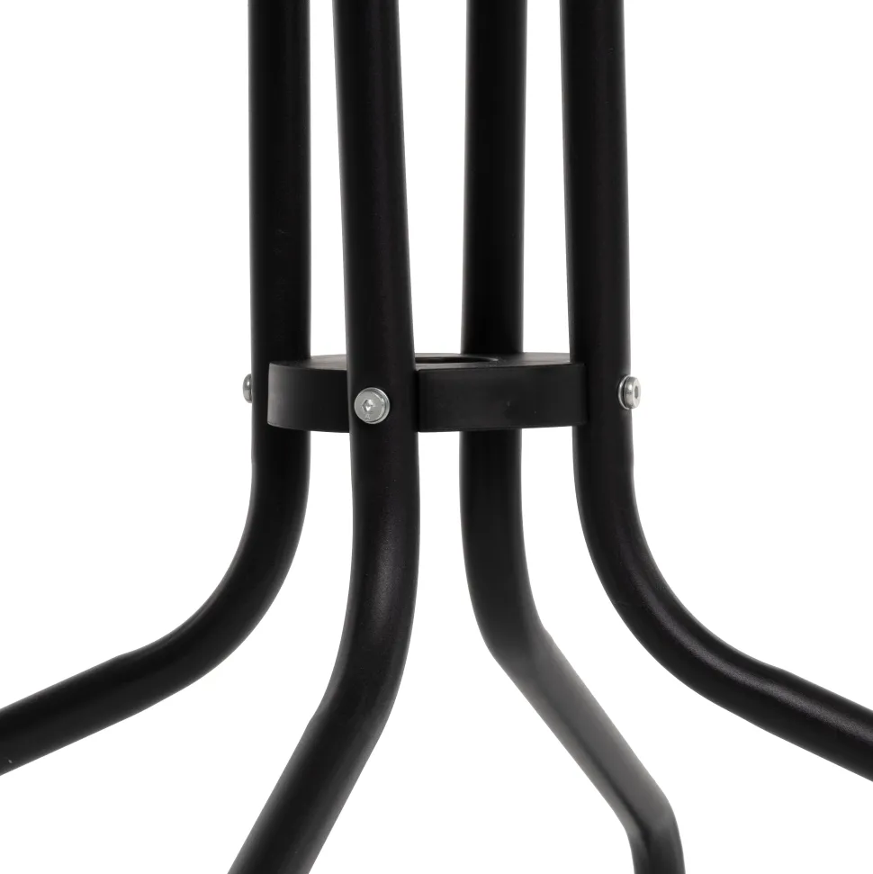 Tavolo da giardino Quadrato nero con top in vetro