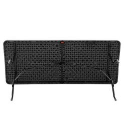 Tavolo da giardino Richiudibile Grigio con finitura effetto Rattan