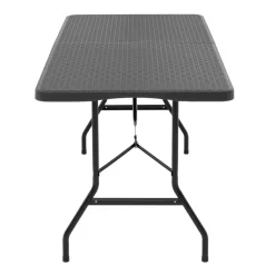Tavolo da giardino Richiudibile Grigio con finitura effetto Rattan