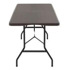 Tavolo da giardino Richiudibile Marrone con finitura effetto Rattan