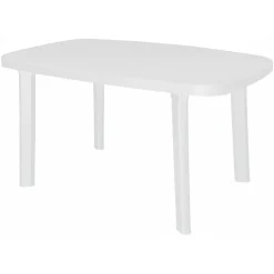 Tavolo Ovale Saint Moritz in Polipropilene Bianco 140x85 cm