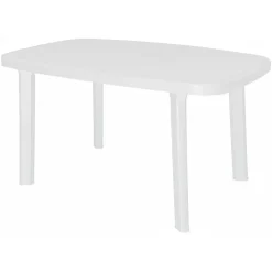 Tavolo Ovale Saint Moritz in Polipropilene Bianco 140x85 cm