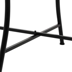 Tavolo Tondo in metallo nero con top maioliche Blu