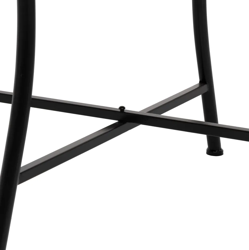 Tavolo Tondo in metallo nero con top maioliche Blu