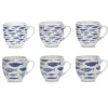 Tazzine da caffè in Porcellana Decoro Marino Blu 9 cl