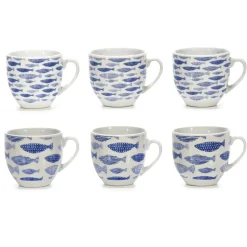 Tazzine da caffè in Porcellana Decoro Marino Blu 9 cl