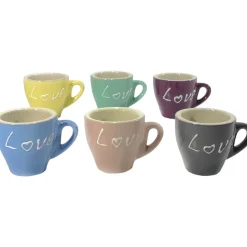 Tazzine da caffè in stoneware Love 9 cl