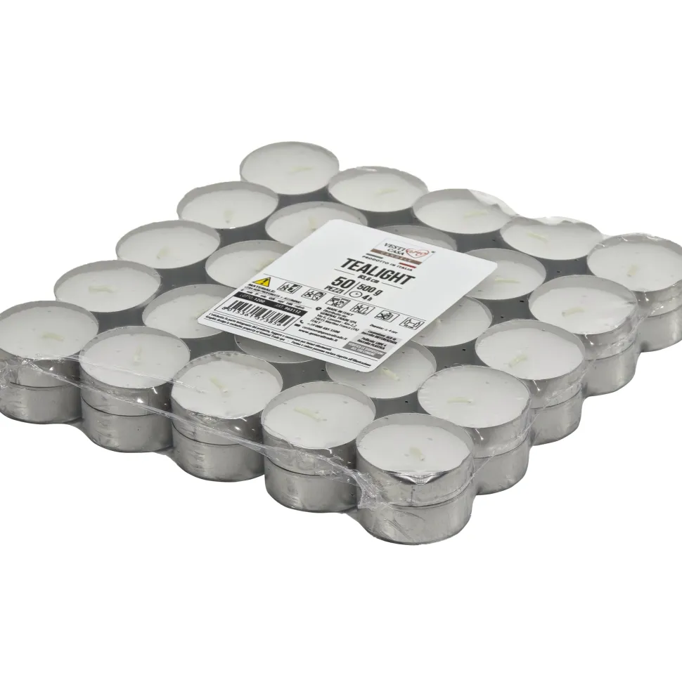 Tealight Candele Bianche non profumate in alluminio diametro 3,6 cm