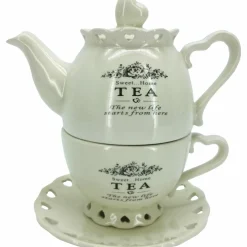 Teiera con tazza in ceramica