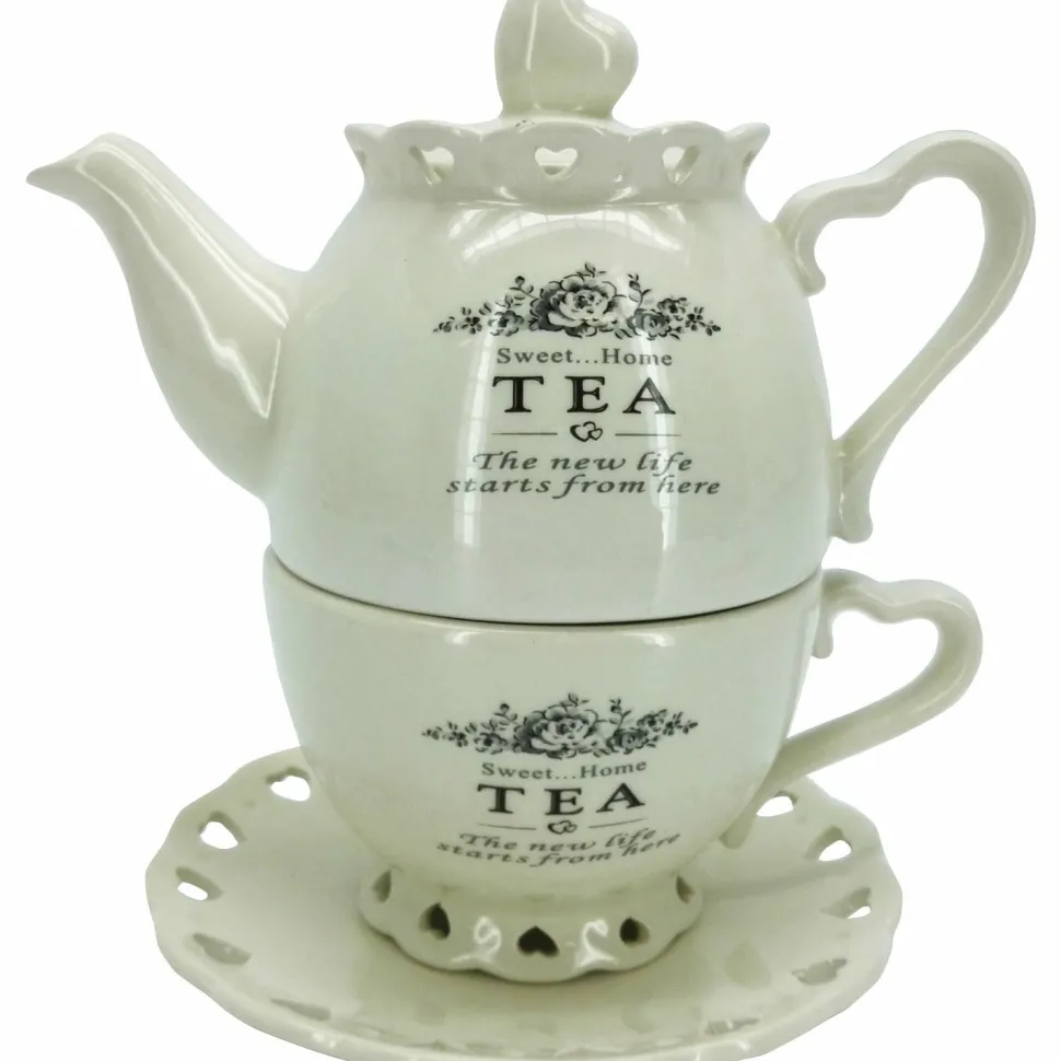 Teiera con tazza in ceramica