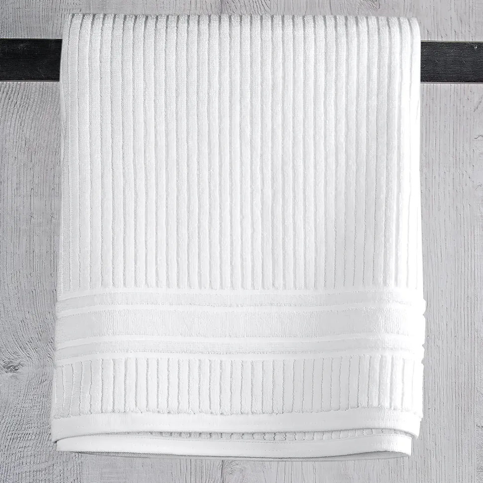 Telo in cotone Bianco Spugna Stripe 100x150 cm