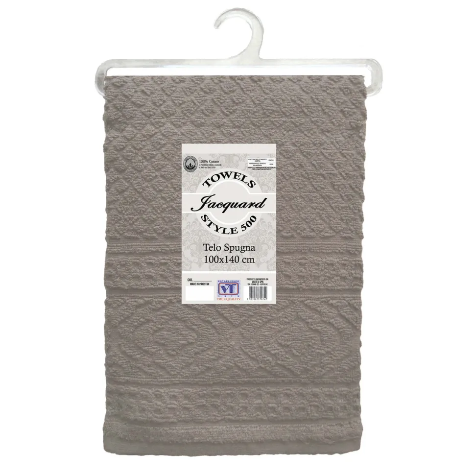 Telo in cotone Grigio Spugna 500 Style 100x140 cm