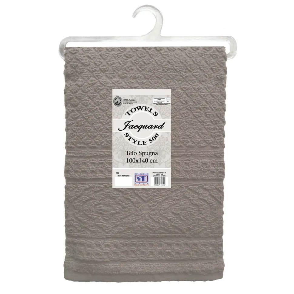 Telo in cotone Grigio Spugna 500 Style 100x140 cm