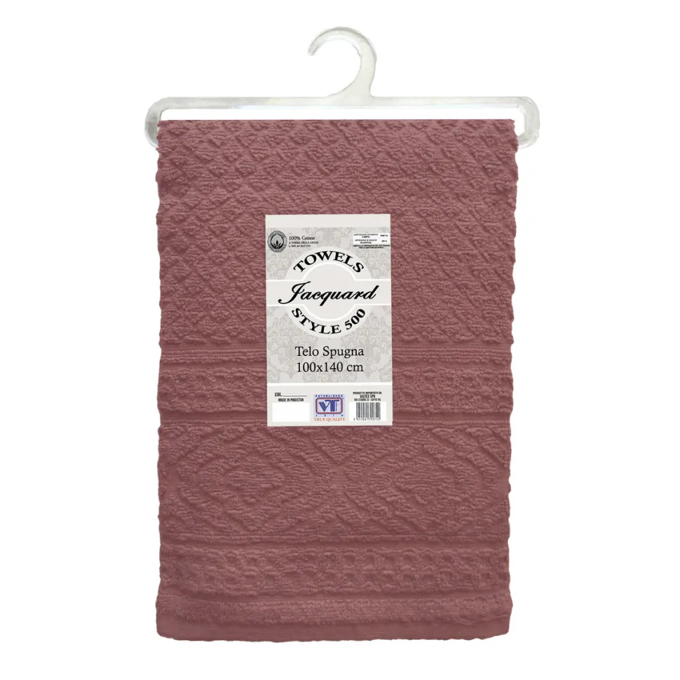 Telo in cotone Rosa Spugna 500 Style 100x140 cm