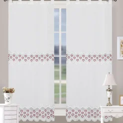 Tenda Agata con ricamo coppia 2 pezzi 70x150 cm