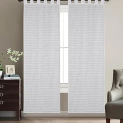 Tenda Coppia Jerry in Tessuto Jacquard Bianco 60x240 cm
