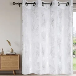 Tenda Leonce con motivo floreale argento h260x140 cm